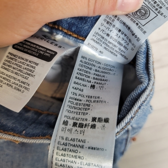 LEVI'S WEDGIE STRAIGHT FRAYED HEM BUTTON FRONT JEANS, SZ 32 - Picture 10 of 16